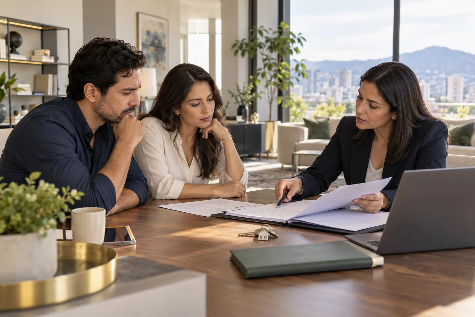 Ofertas inmobiliarias engañosas: escena ilustrativa